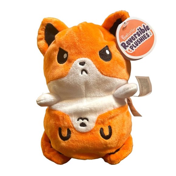 Teeturtle Reversible Plushies Inside Out Fox White and Orange - Picture 1 of 6